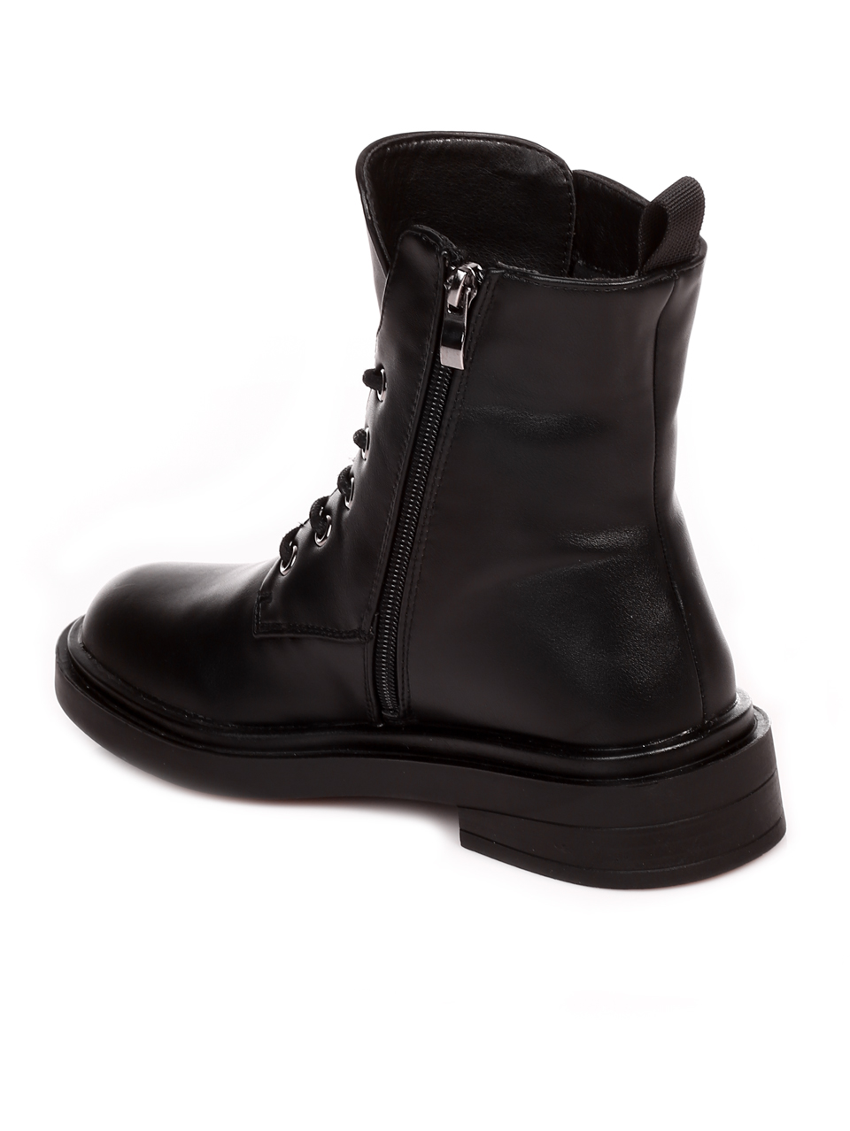 Ежедневни дамски боти в черно P1018-1 black pu