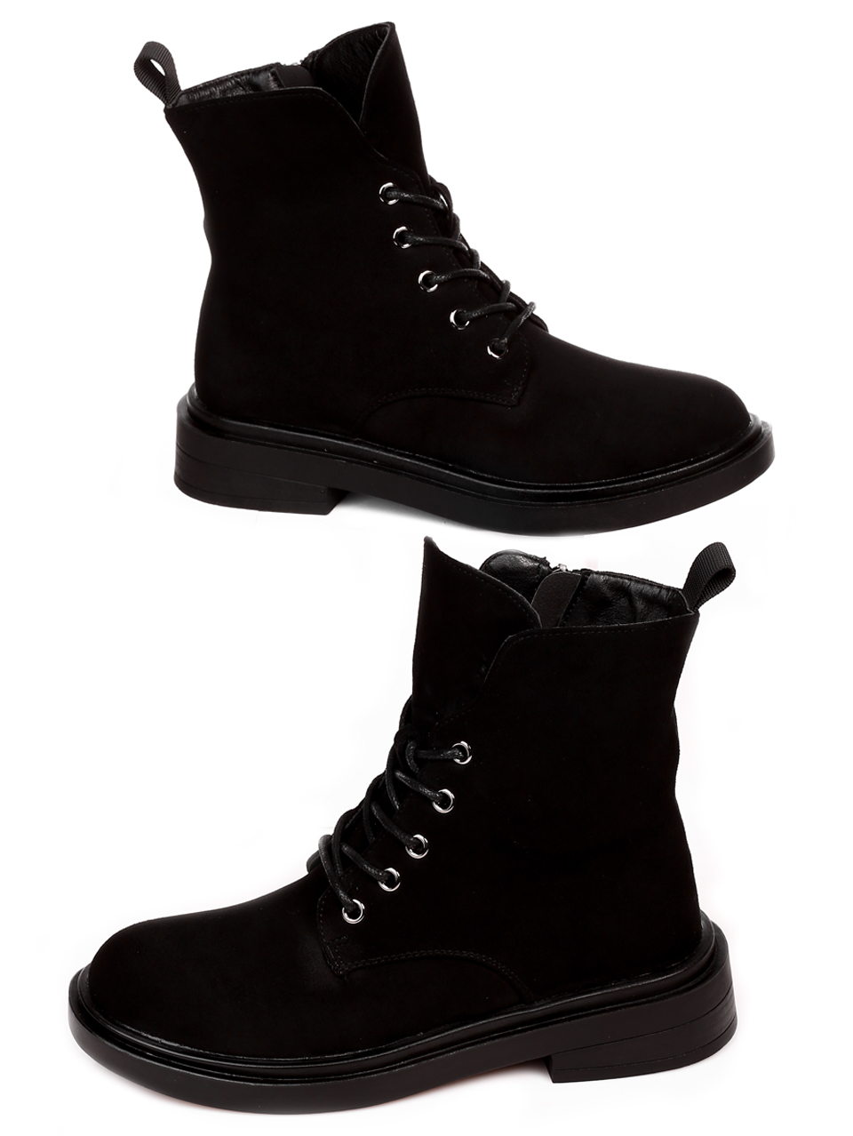 Ежедневни дамски боти в черно P1018-2 black fibre