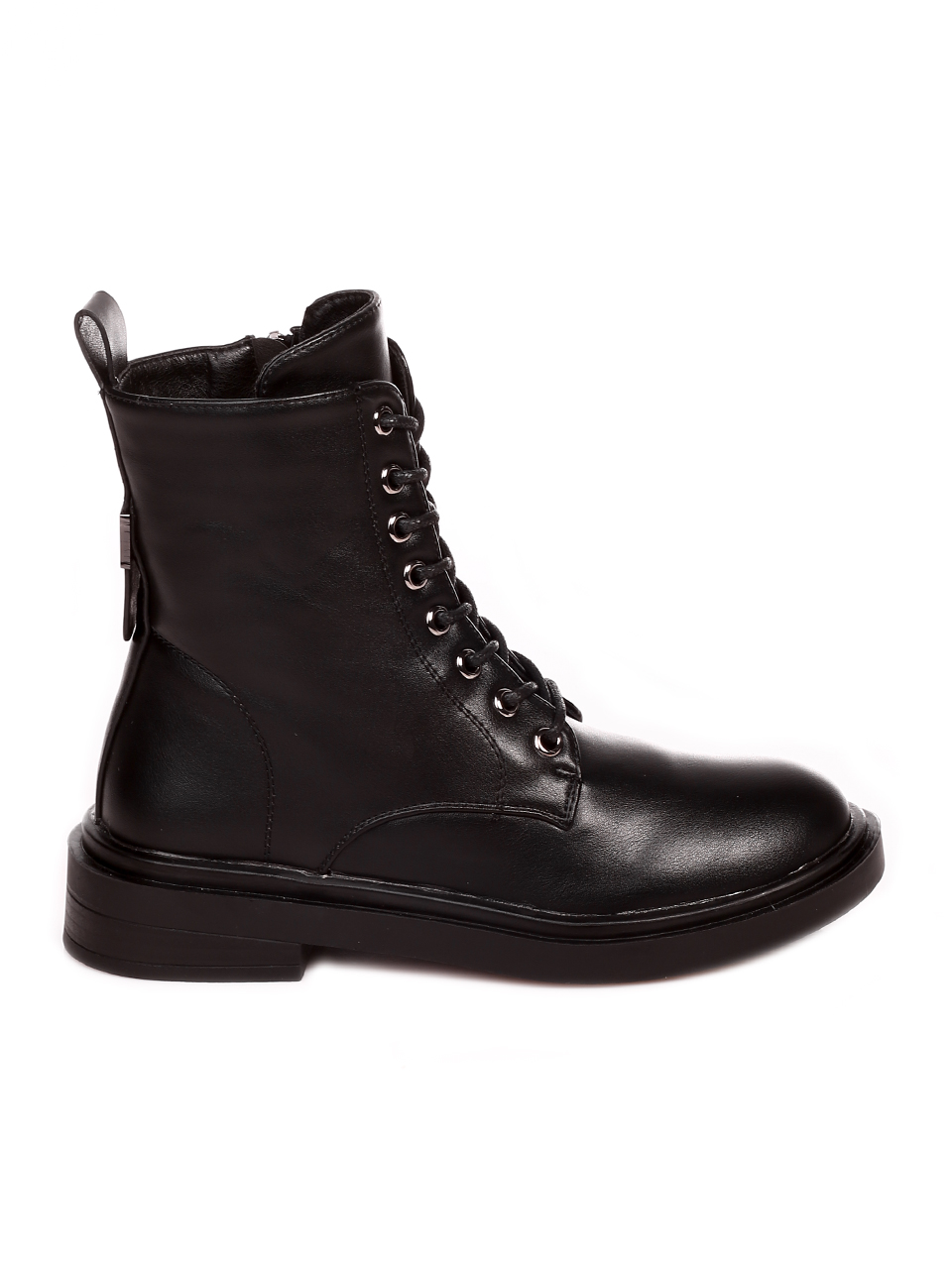 Ежедневни дамски боти в черно P1019-1 black pu