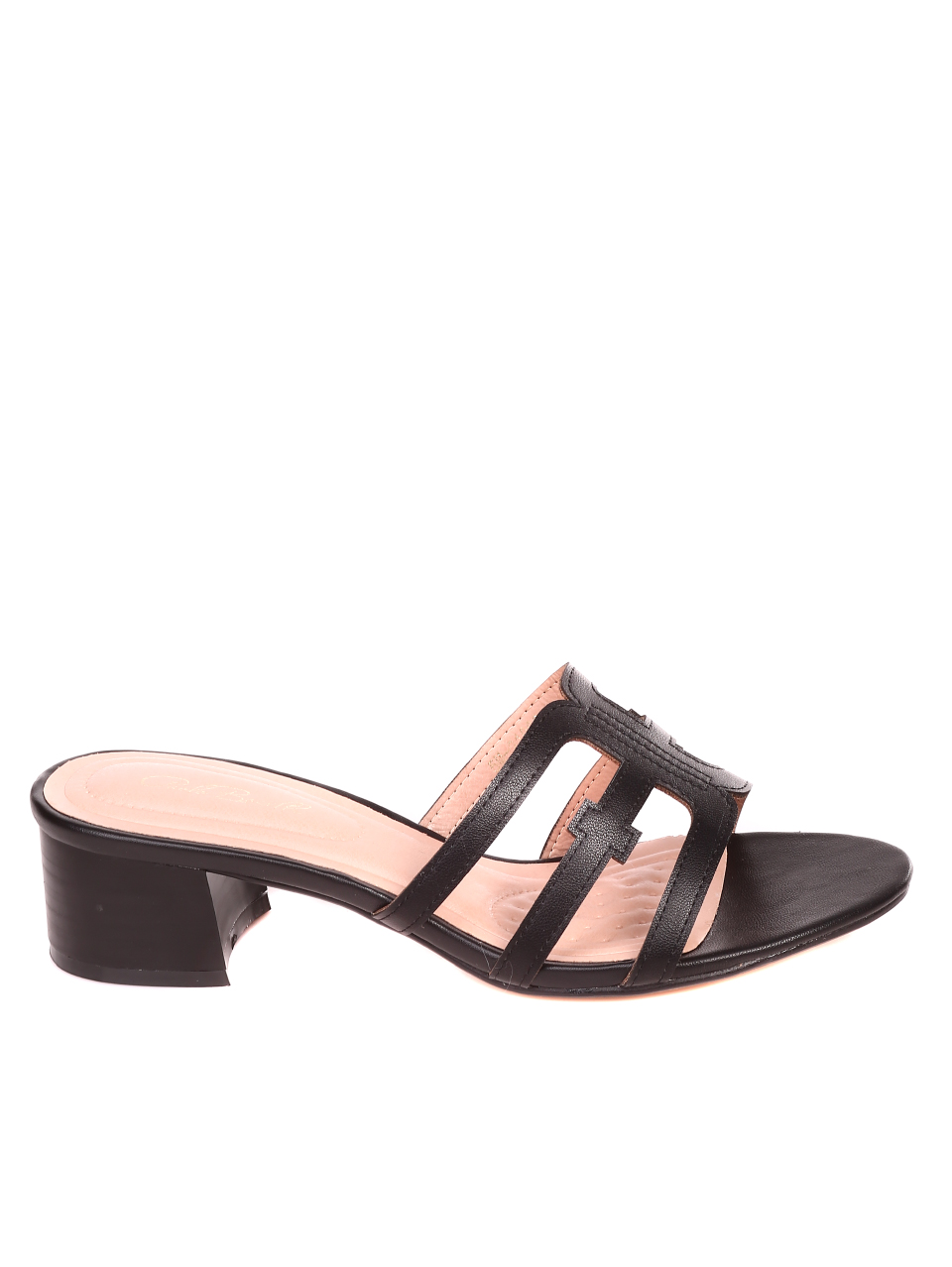 Ежедневни дамски чехли на ток  5M-21066 black