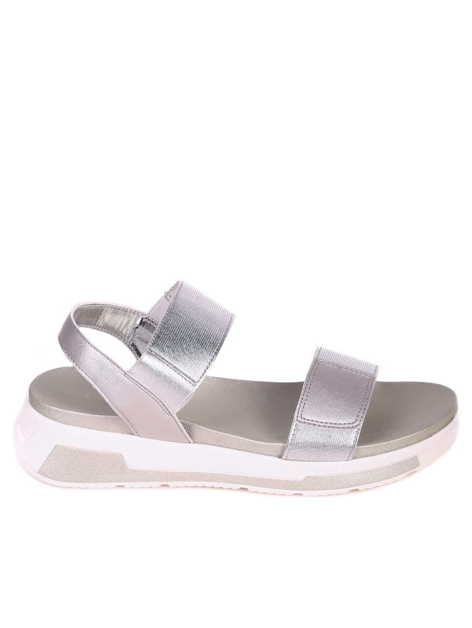 Ежедневни дамски сандали на платформа 4H-21252 silver