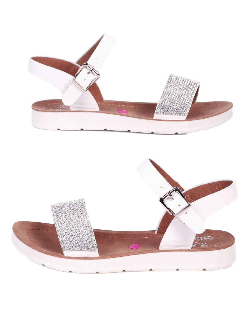 Ежедневни детски сандали в бяло 17F-21198 white
