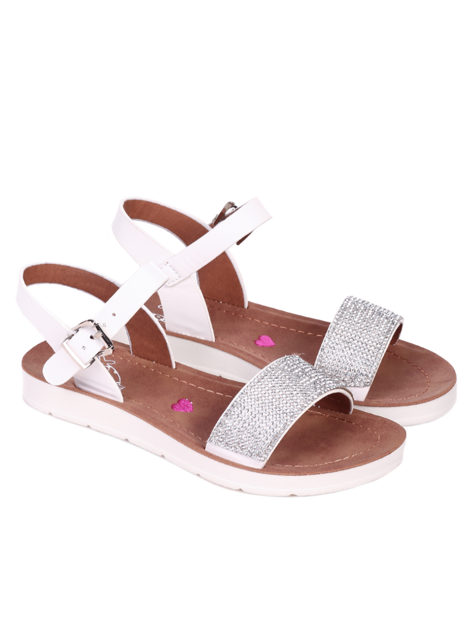 Ежедневни детски сандали в бяло 17F-21198 white