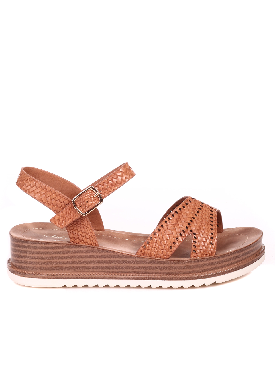 Ежедневни дамски сандали на платформа в цвят камел 4F-21204 camel