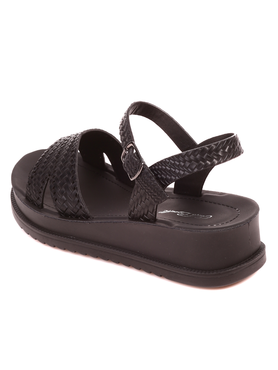 Ежедневни дамски сандали на платформа е черно 4F-21204 black