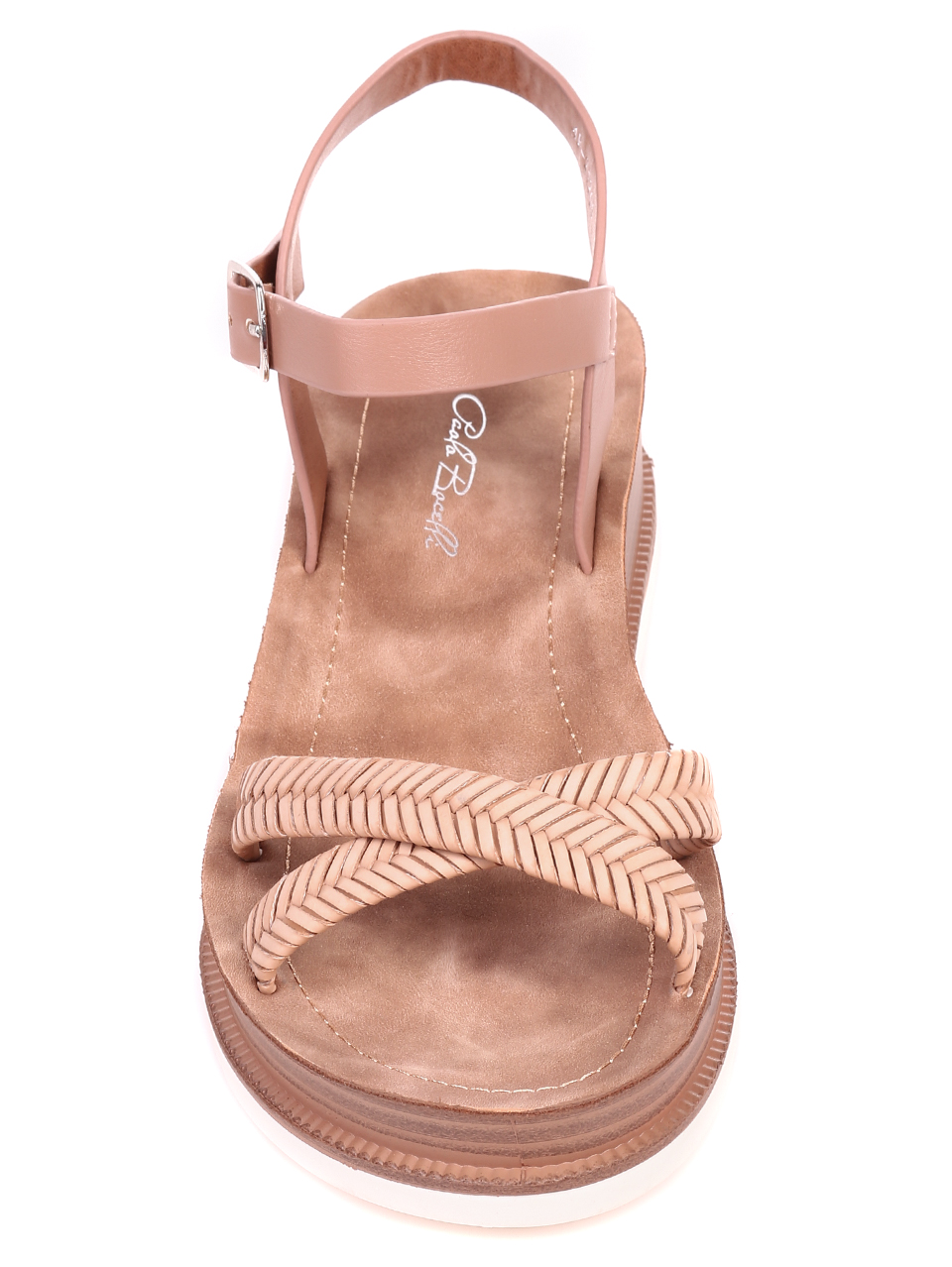 Ежедневни дамски сандали на платформа в бежово 4F-21207 pink