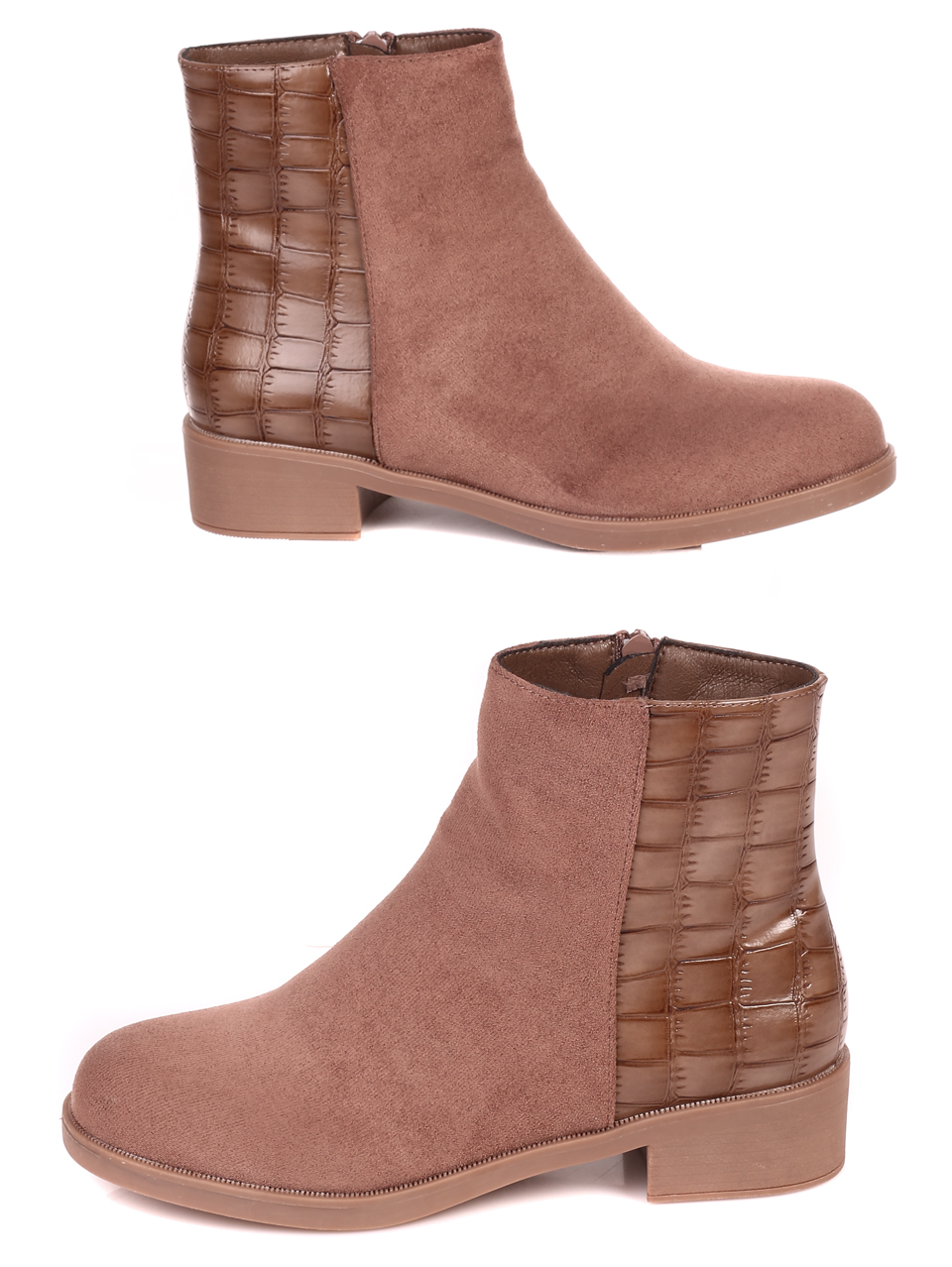 Ежедневни дамски боти в бежово 2M-21534 beige