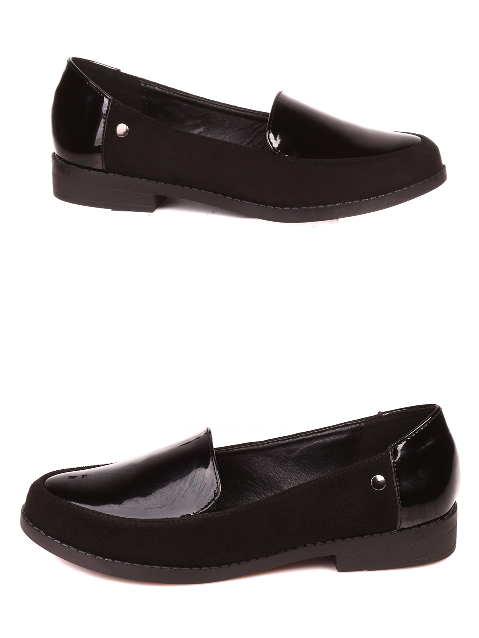 Дамски мокасини в черно 3M-21536 black