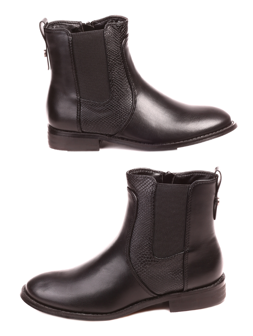 Ежедневни дамски класически боти в черно 2M-21540 black