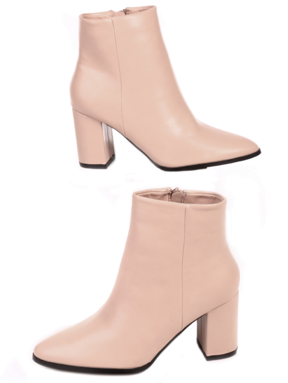 Елегантни дамски боти на ток в бежово 2M-21548 beige
