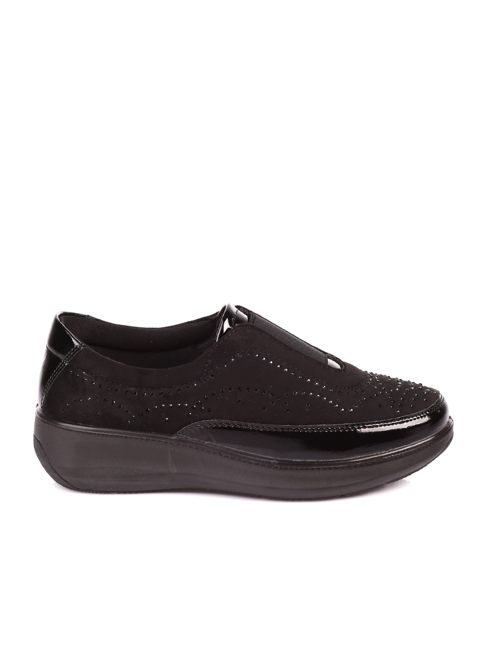 Ежедневни дамски обувки на платформа в черно 3C-21639 black-20618
