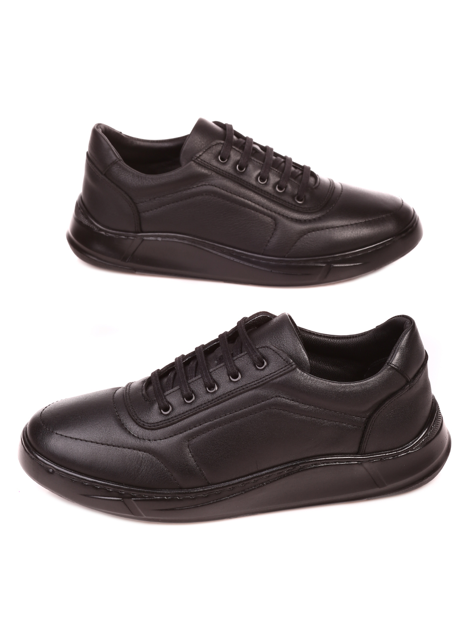 Ежедневни мъжки обувки от естествена кожа 7AT-21799 black
