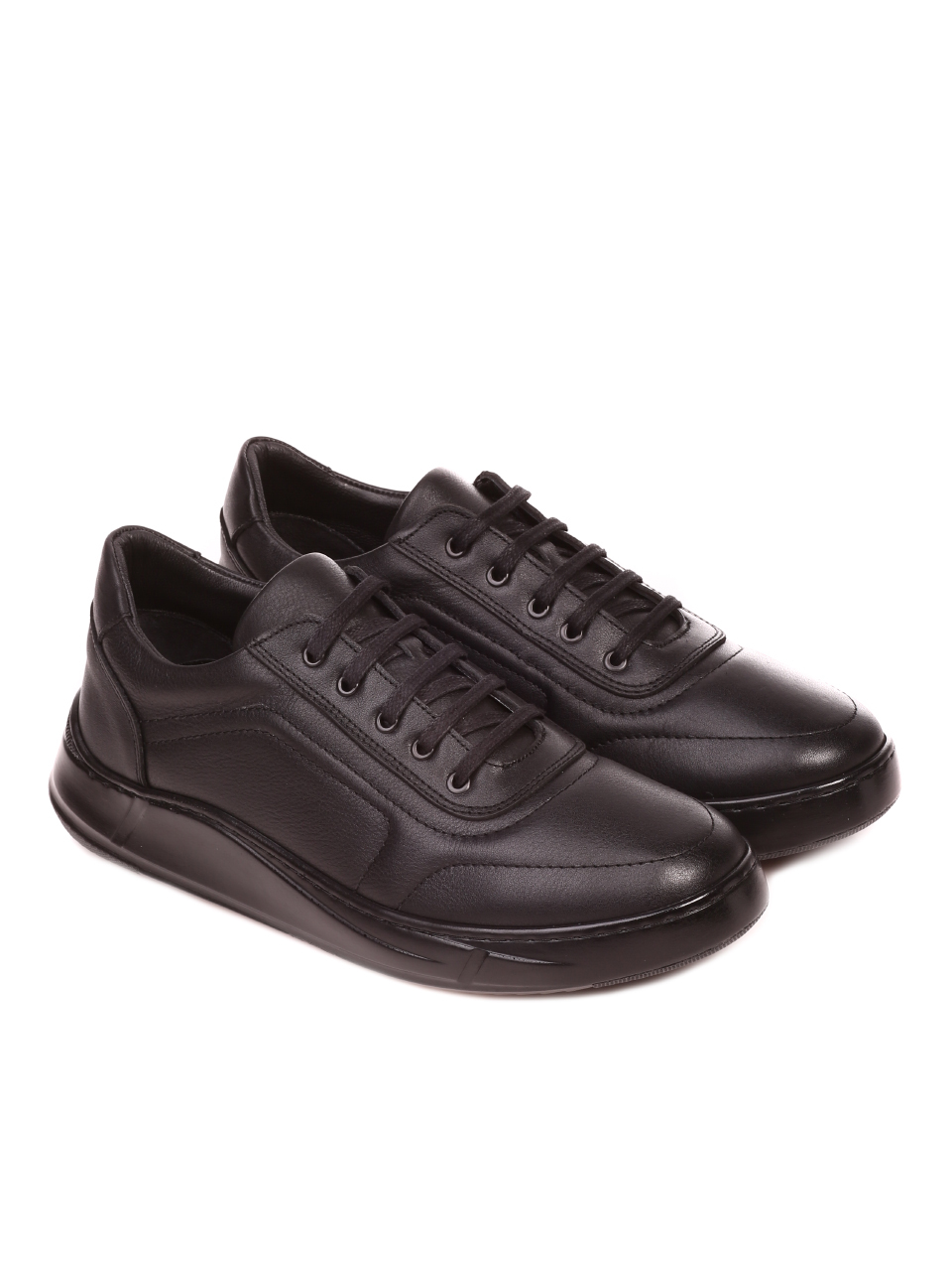 Ежедневни мъжки обувки от естествена кожа 7AT-21799 black