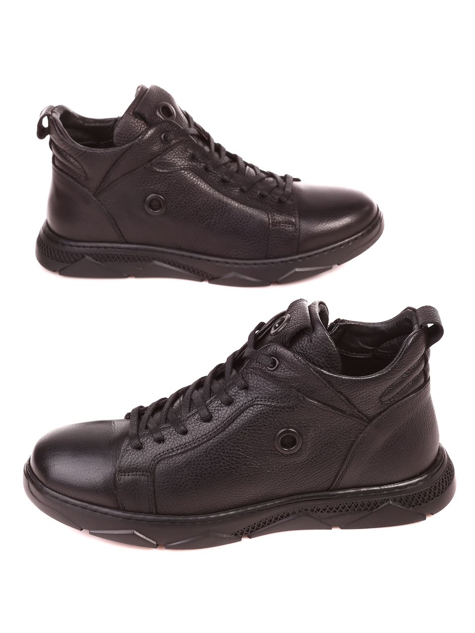 Ежедневни мъжки боти от естествена кожа 6AT-21846 black
