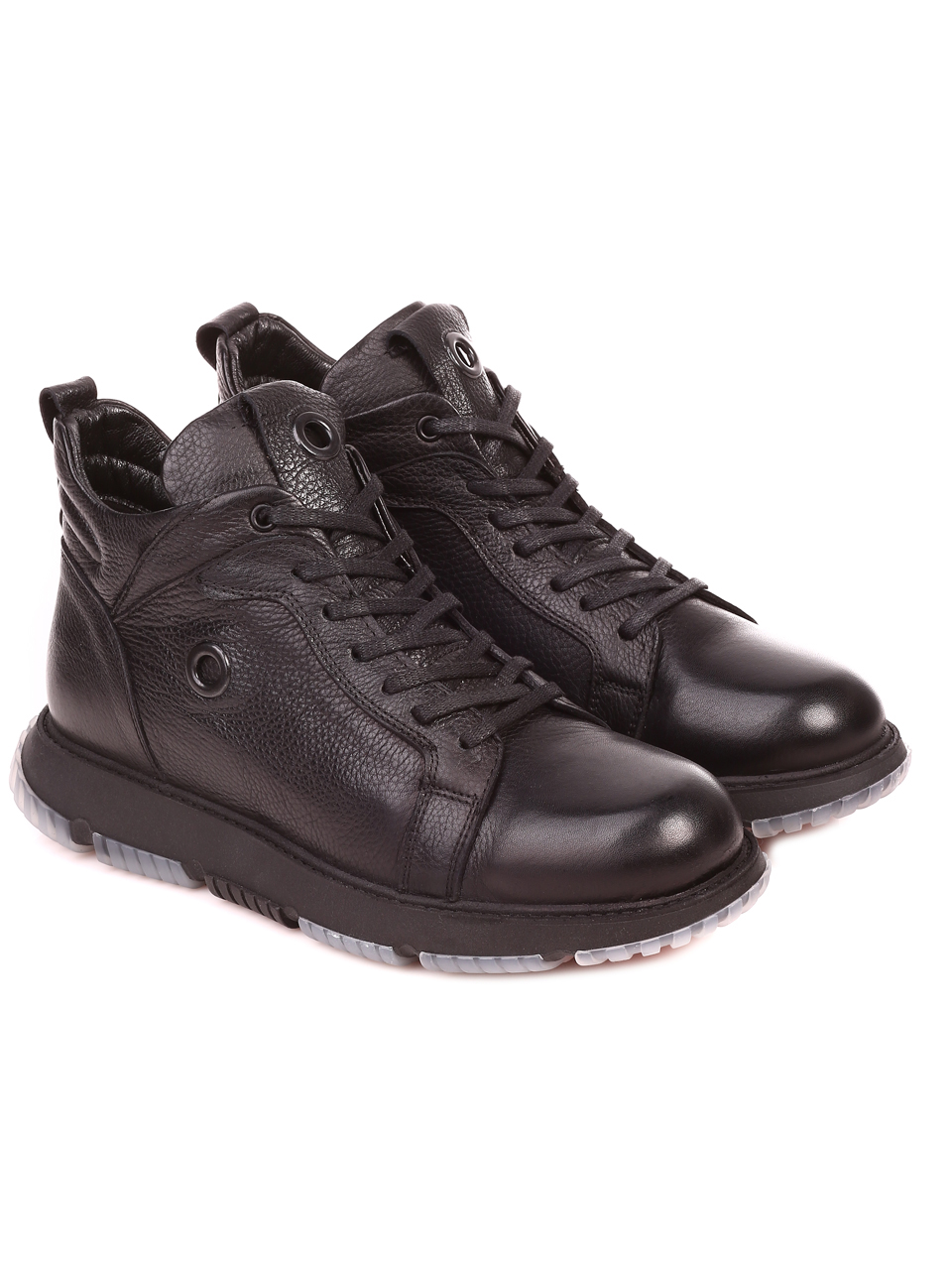 Ежедневни мъжки боти от естествена кожа 6AT-21847 black