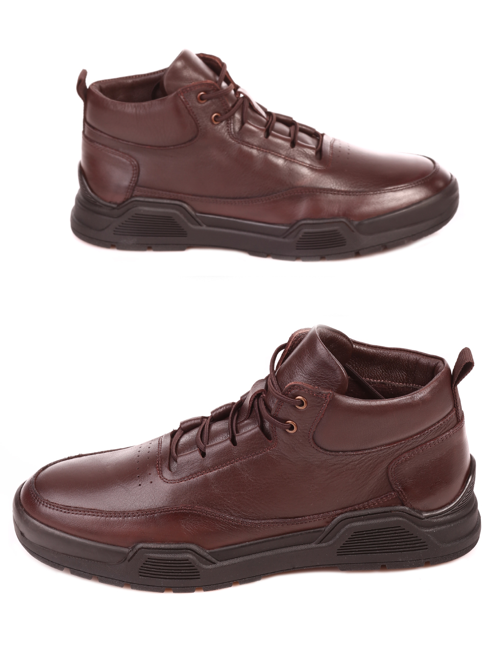Ежедневни мъжки боти от естествена кожа 6AT-21863 brown