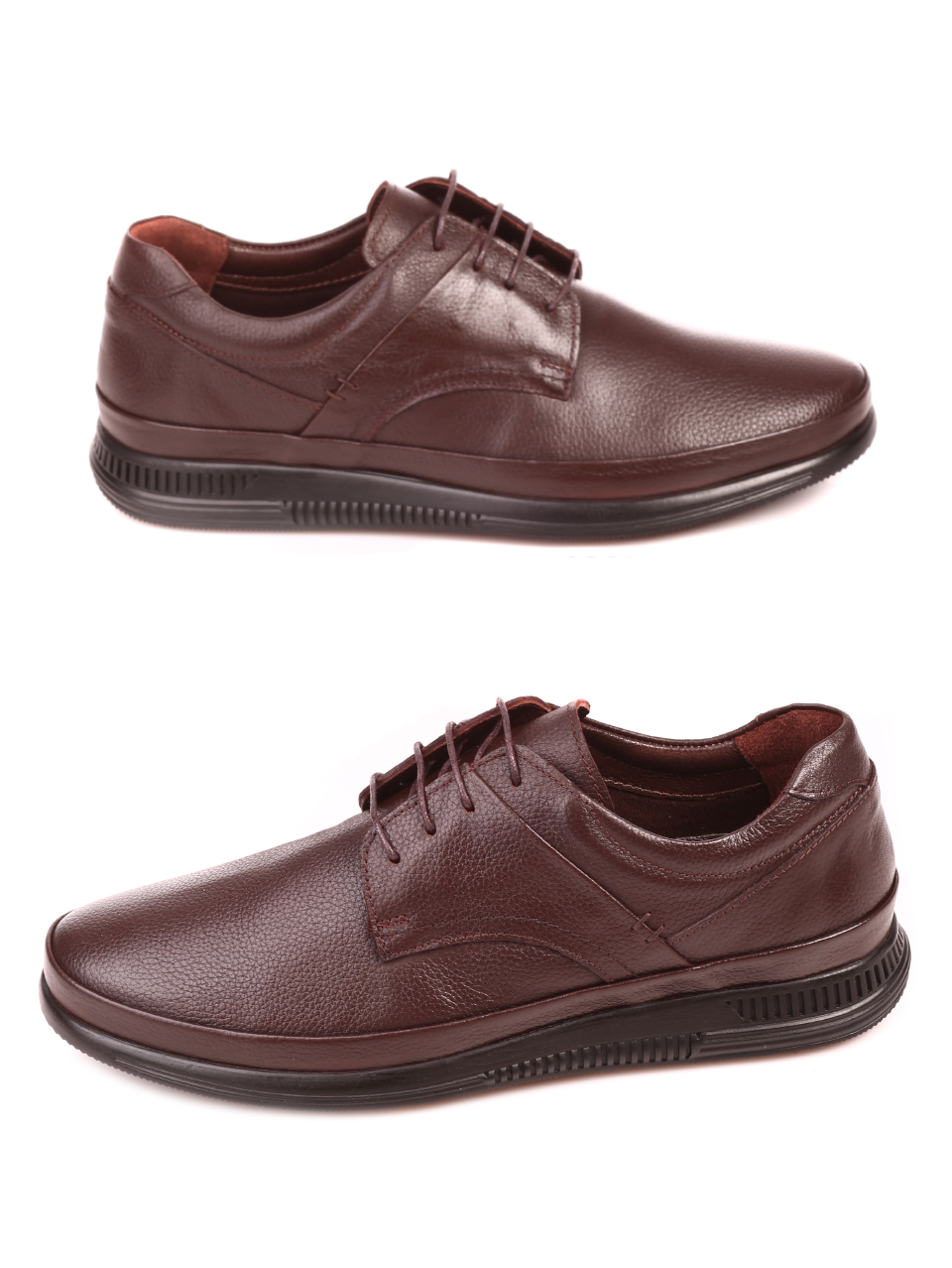 Ежедневни мъжки обувки от естествена кожа 7AT-21880 brown