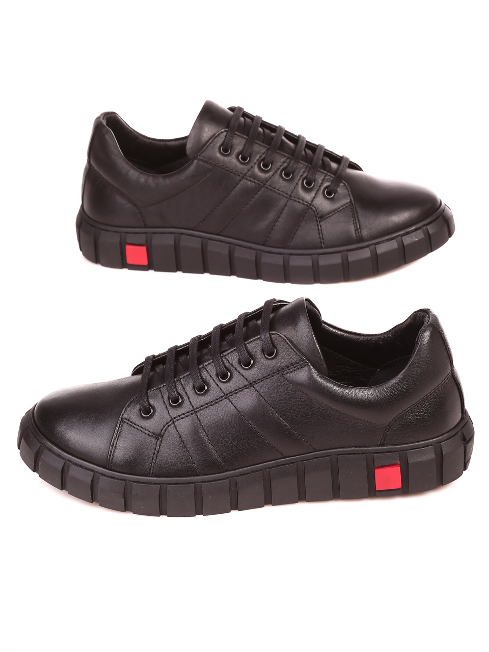 Ежедневни мъжки обувки от естествена кожа 7AT-21798 black