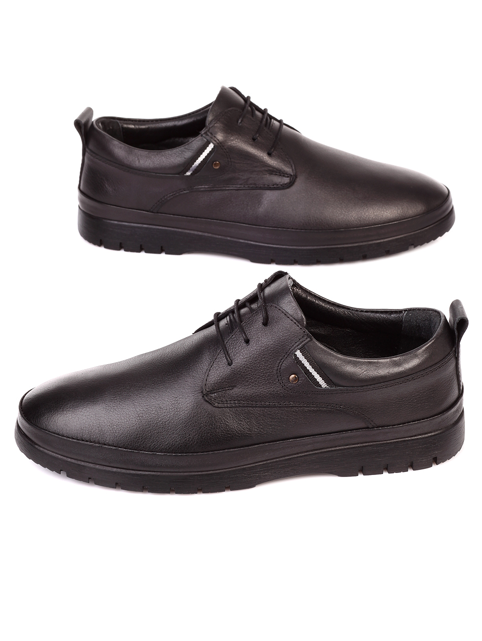 Ежедневни мъжки обувки от естествена кожа 7AT-21801 black