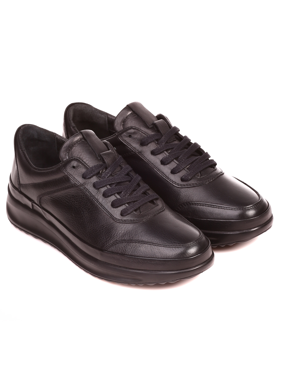Ежедневни мъжки обувки от естествена кожа 7AT-21849 black