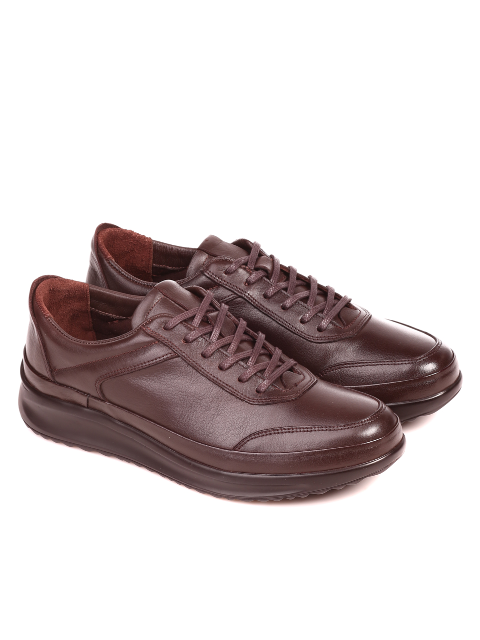 Ежедневни мъжки обувки от естествена кожа 7AT-21849 brown