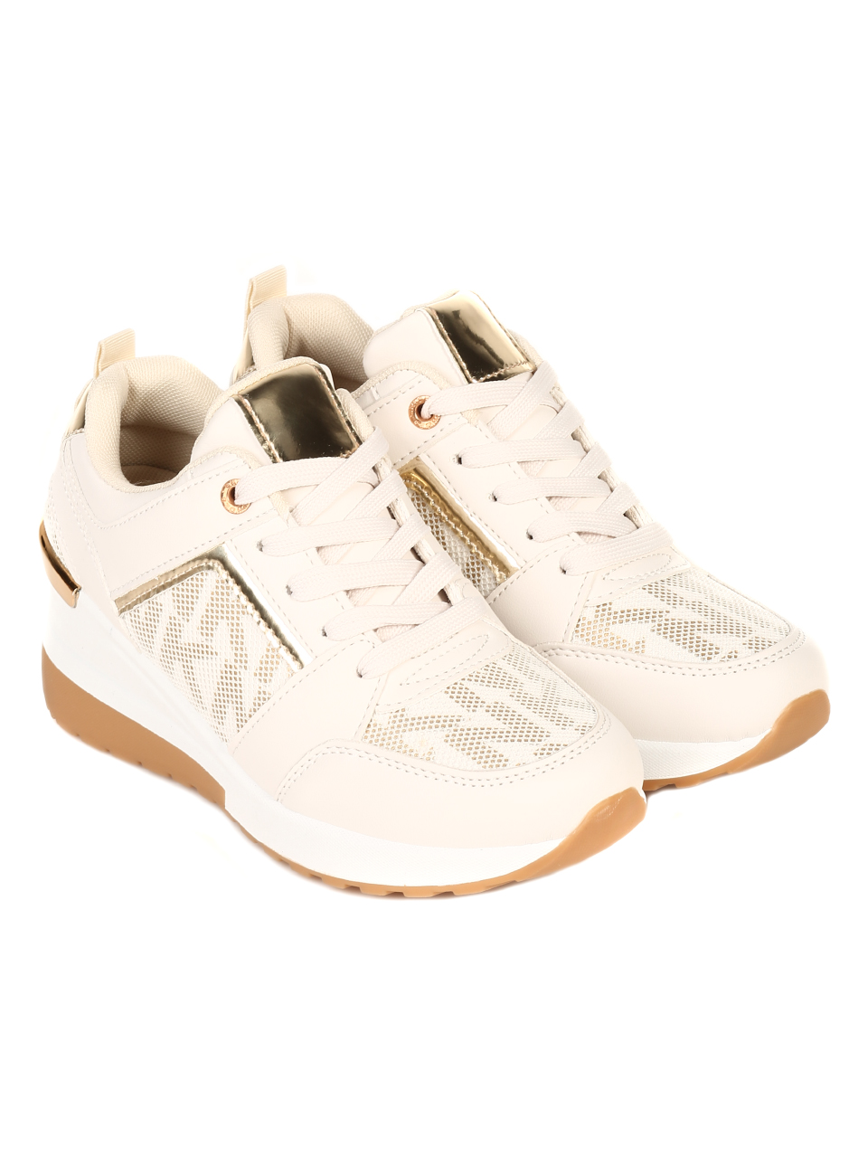 Ежедневни дамски обувки в бежово 3U-21504 beige