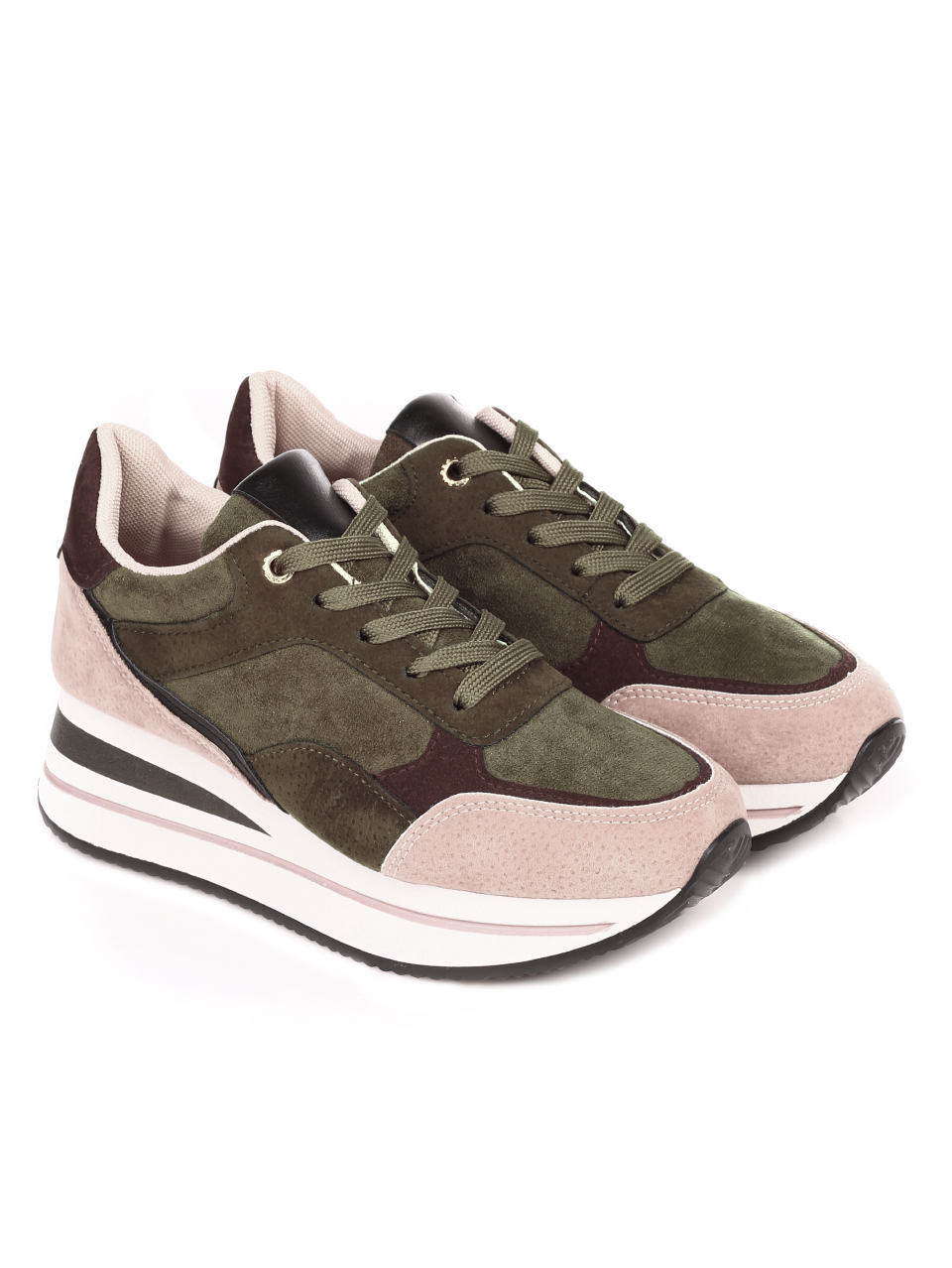 Ежедневни дамски обувки в цвят каки 3U-21527 khaki