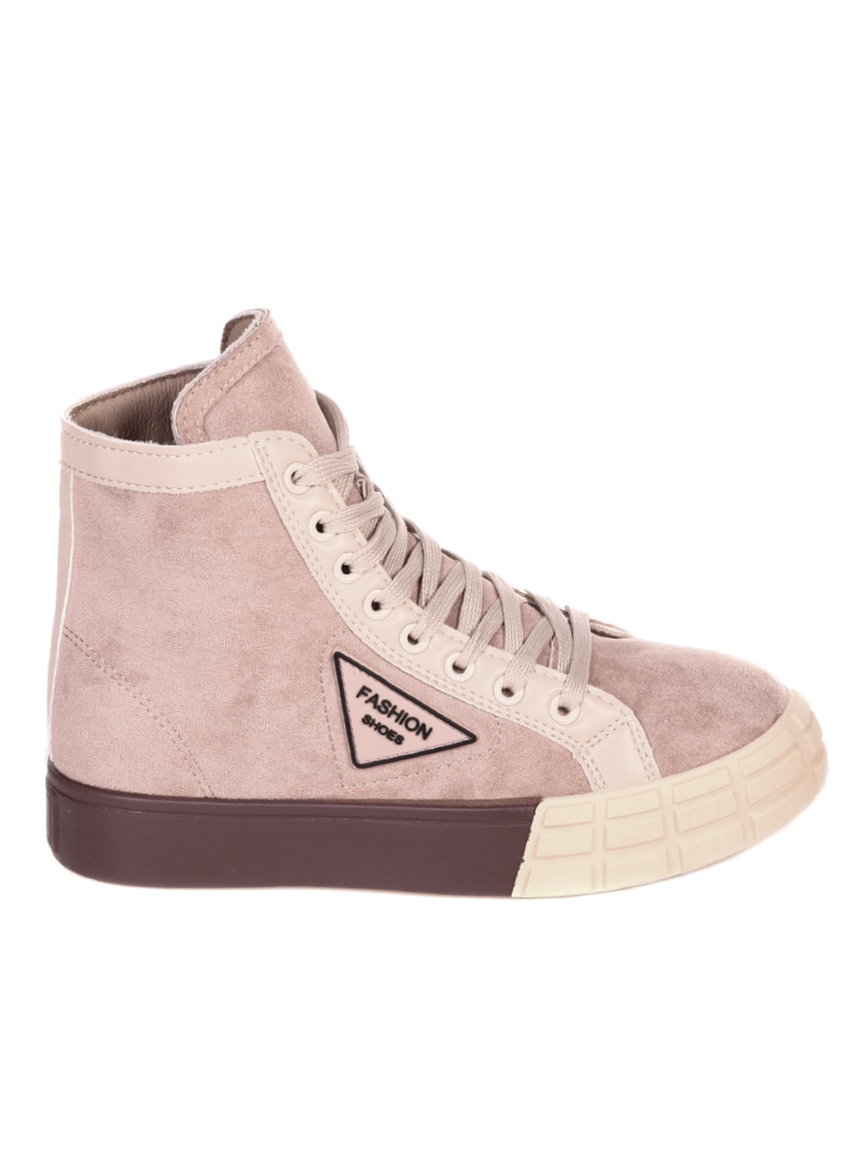 Ежедневни дамски боти в бежово 2U-21516 beige
