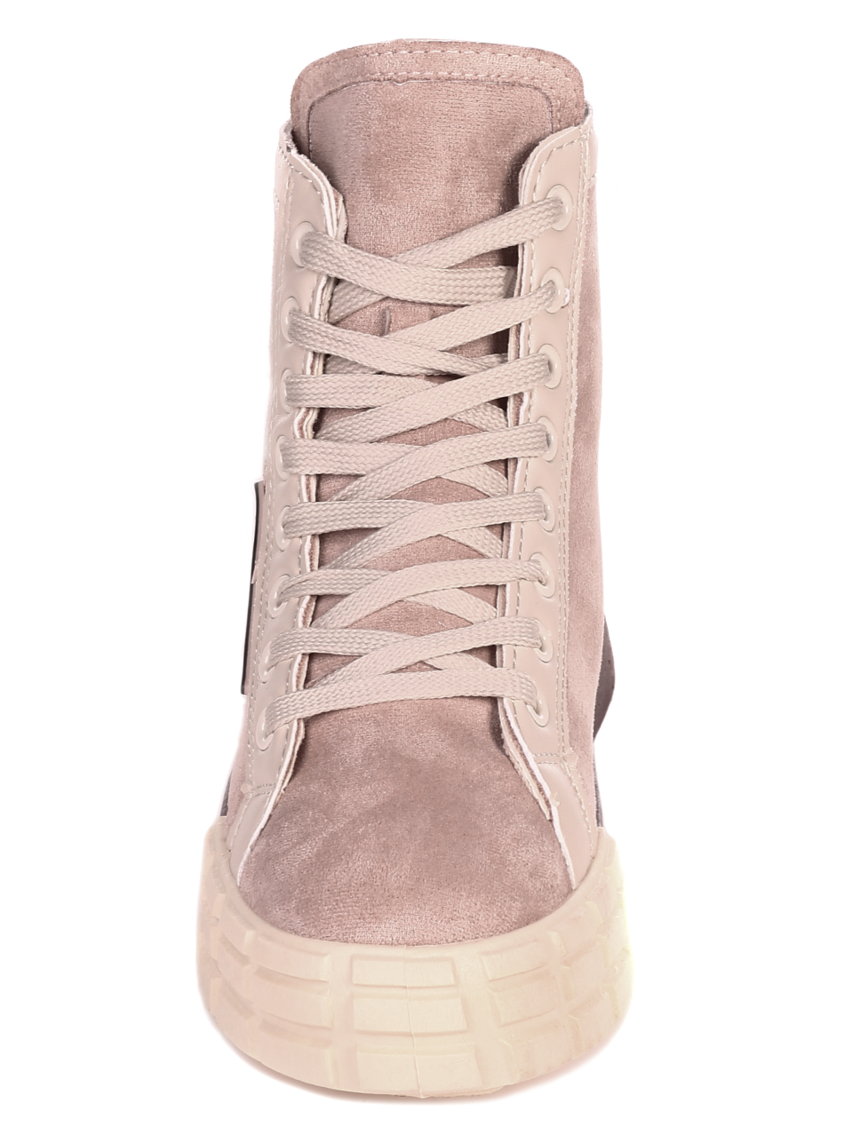 Ежедневни дамски боти в бежово 2U-21516 beige
