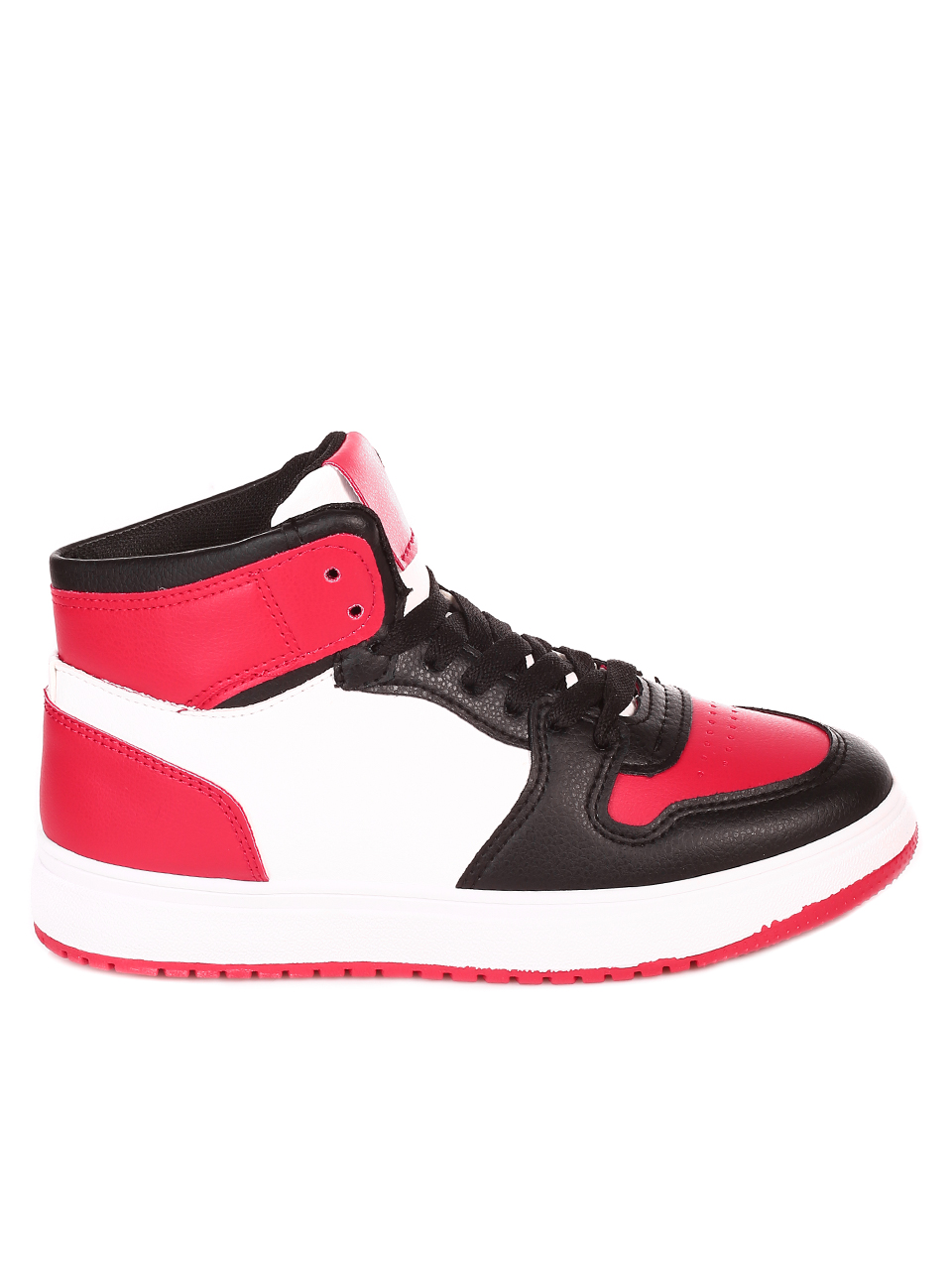 Ежедневни юношески кецове в черно и червено 13U-21523 black/red