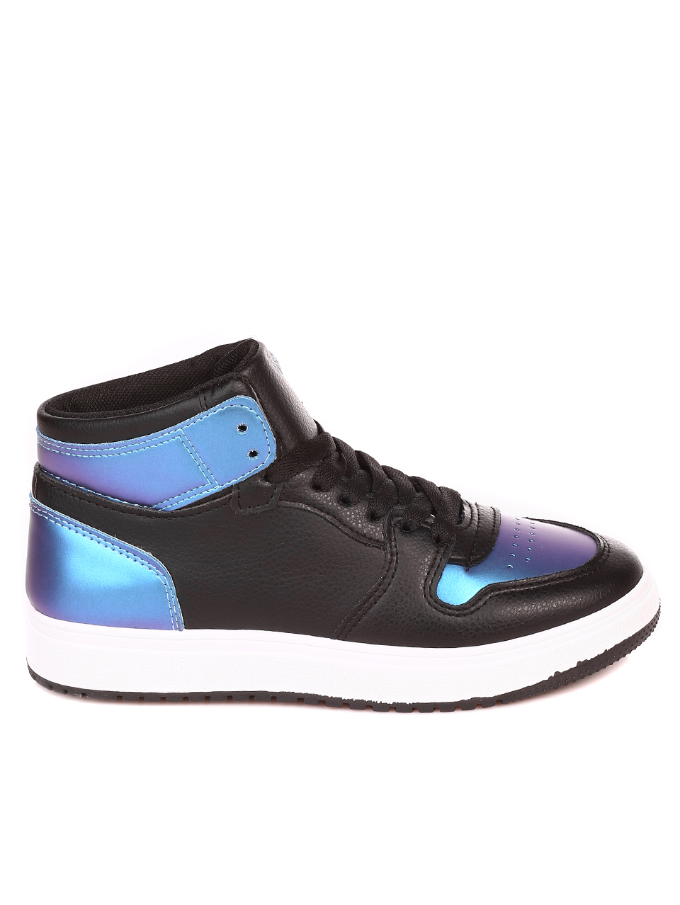 Ежедневни юношески кецове в черно и синьо 13U-21523 black/blue