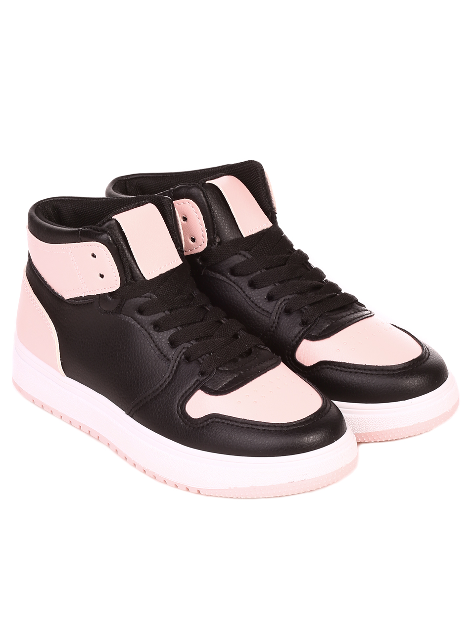 Ежедневни юношески кецове в черно и розово 13U-21523 black/pink