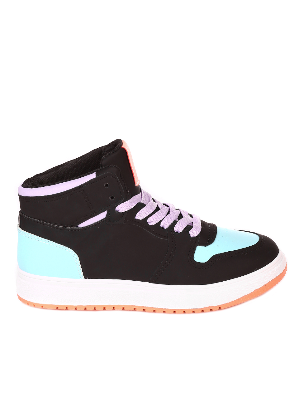 Ежедневни юношески кецове в черно и синьо 13U-21523 multicolor