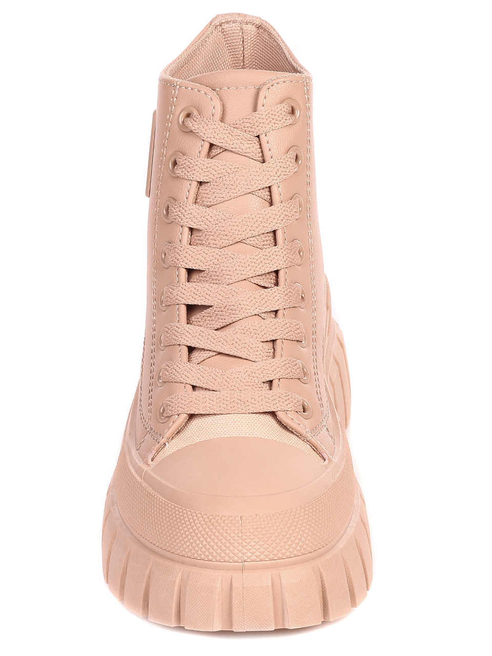 Ежедневни дамски боти на платформа в бежово 2U-21514 dk.beige