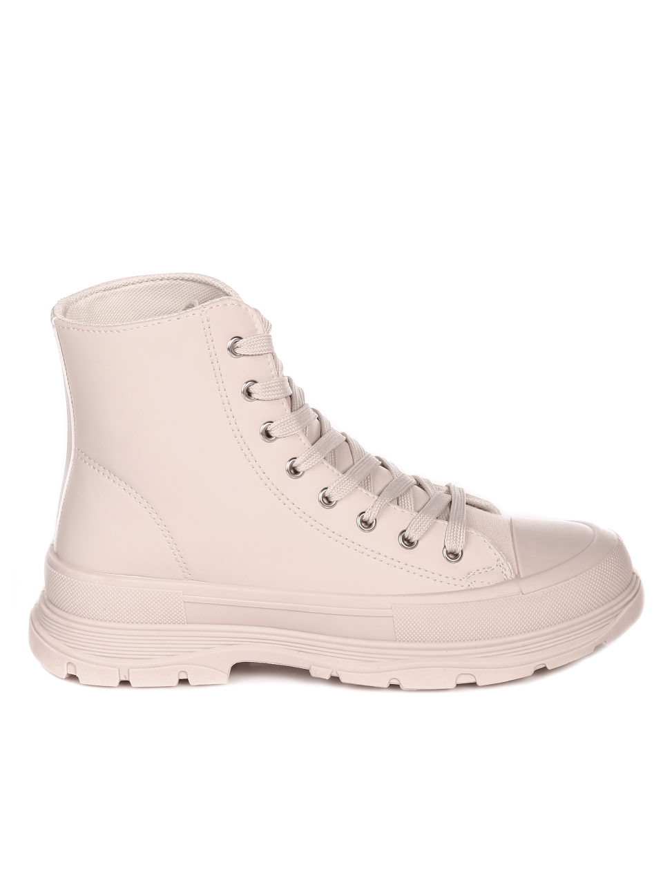 Ежедневни дамски боти в бежово 2U-21505 beige