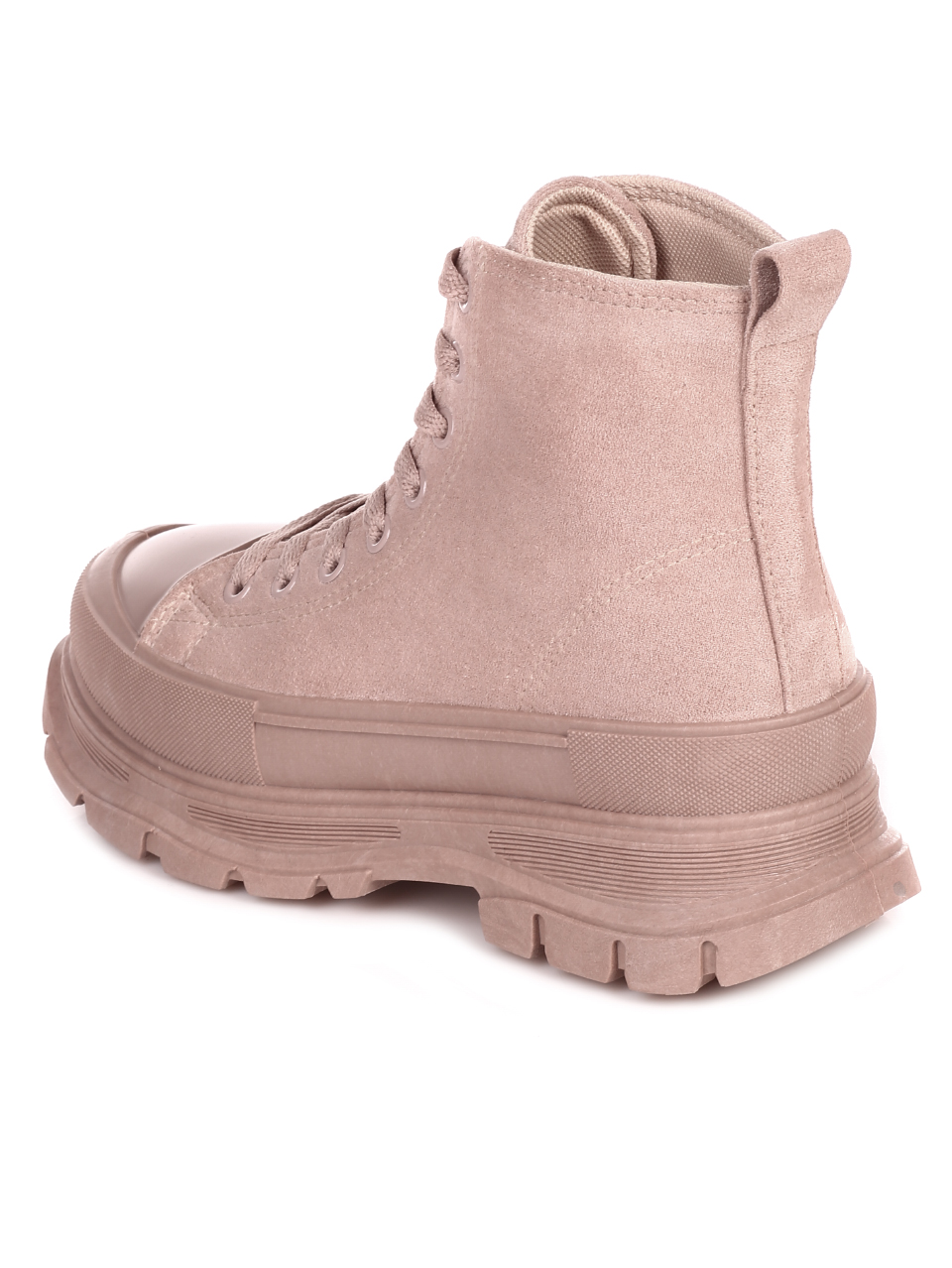 Ежедневни дамски боти на платформа в бежово 2U-21507 beige