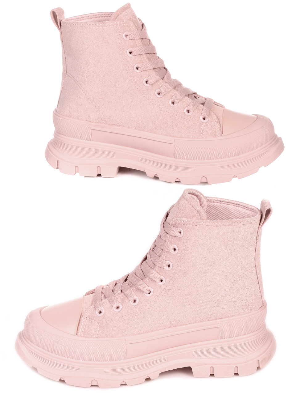 Ежедневни дамски боти на плафрома в розово 2U-21507 pink