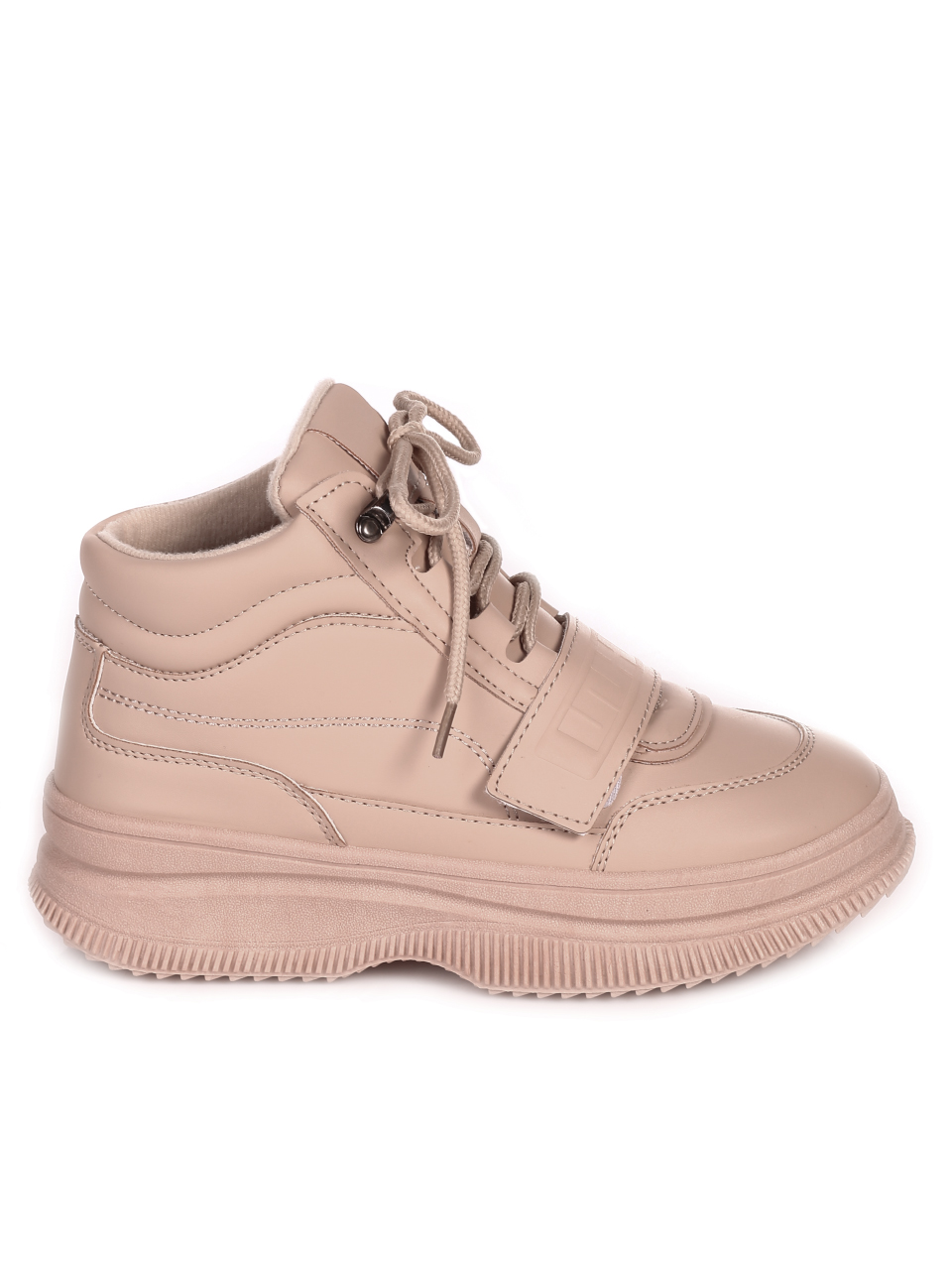 Ежедневни дамски боти на платформа в бежово 2U-21512 beige