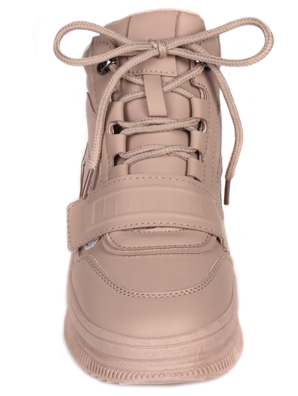 Ежедневни дамски боти на платформа в бежово 2U-21512 beige