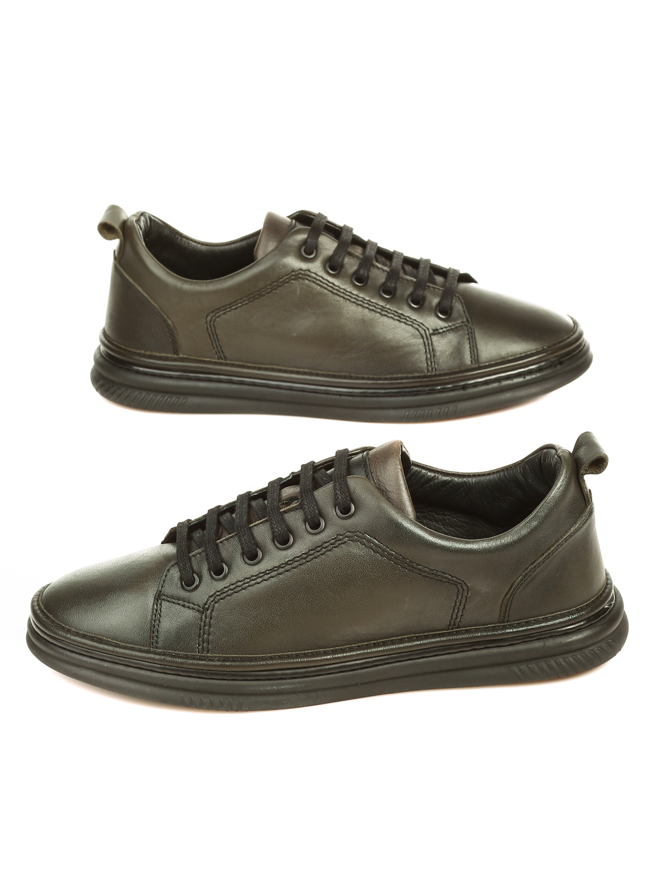 Ежедневни мъжки обувки от естествена кожа 7AT-21811 green/black