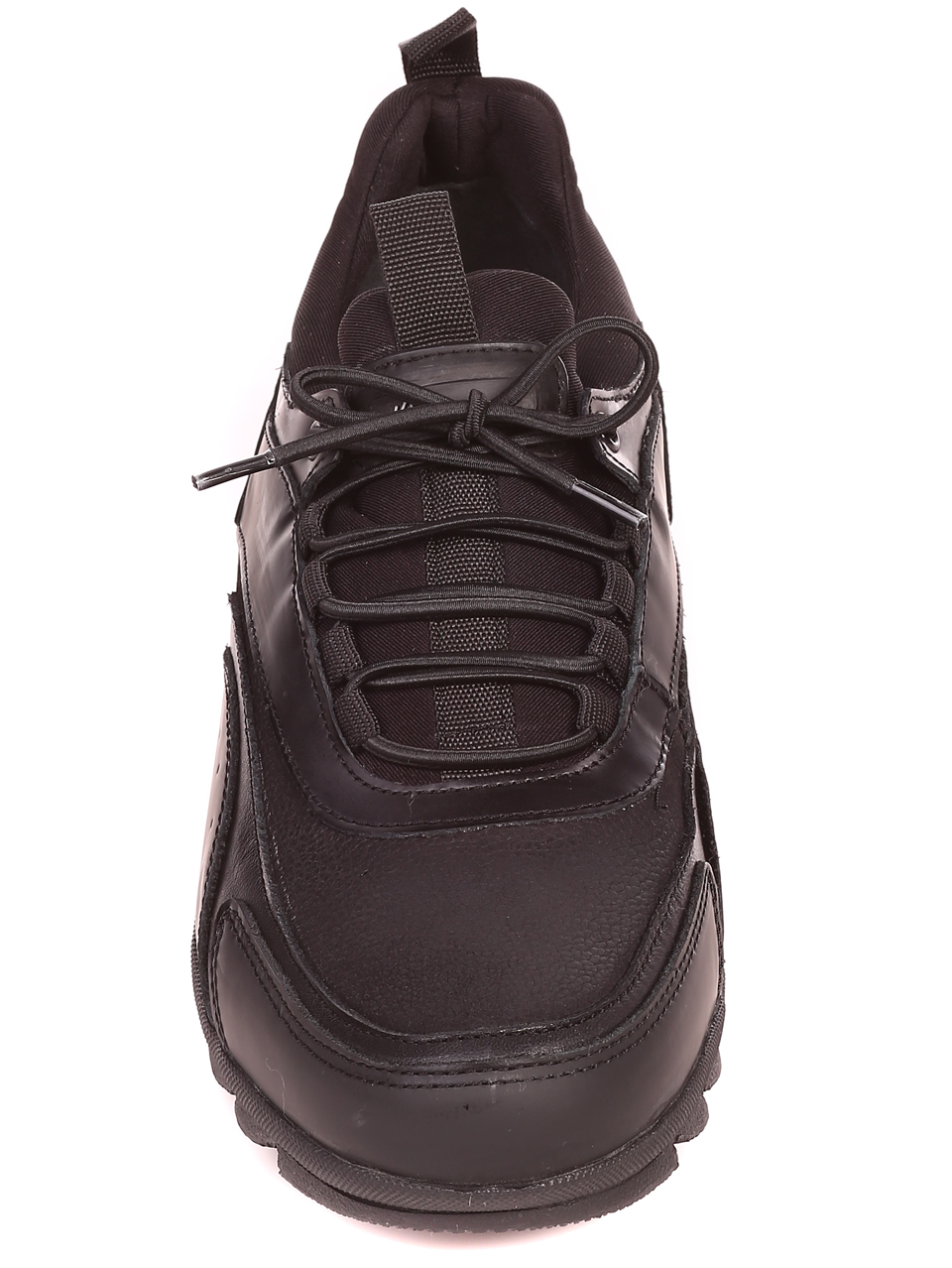 Ежедневни мъжки обувки от естествена кожа и естествен набук 7AT-21850 black