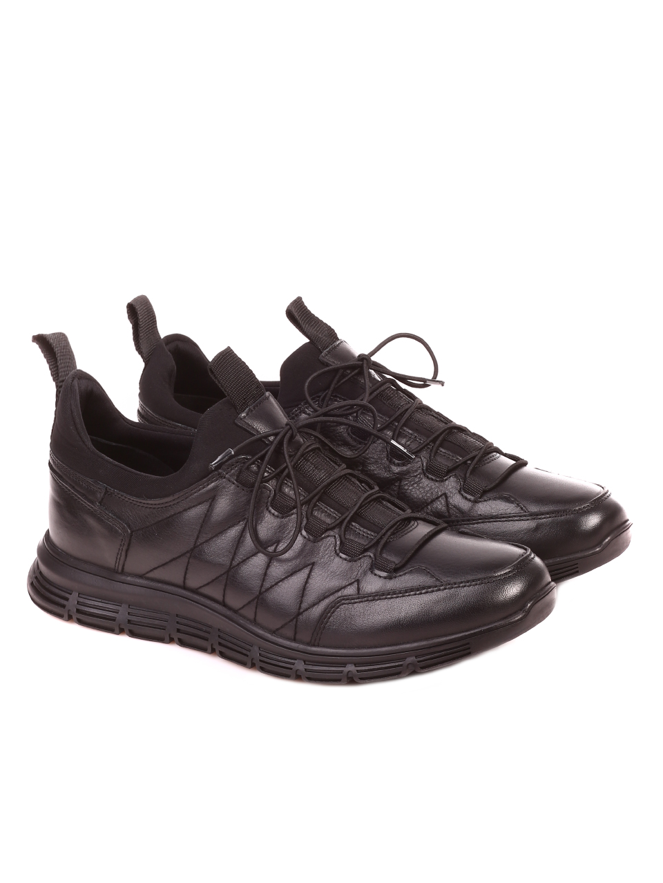 Ежедневни мъжки обувки от естествена кожа 7AT-21854 black