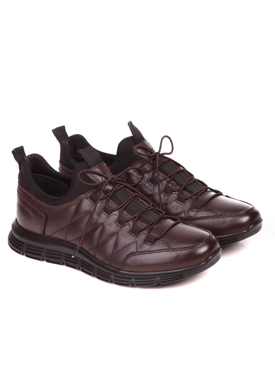 Ежедневни мъжки обувки от естествена кожа 7AT-21854 brown