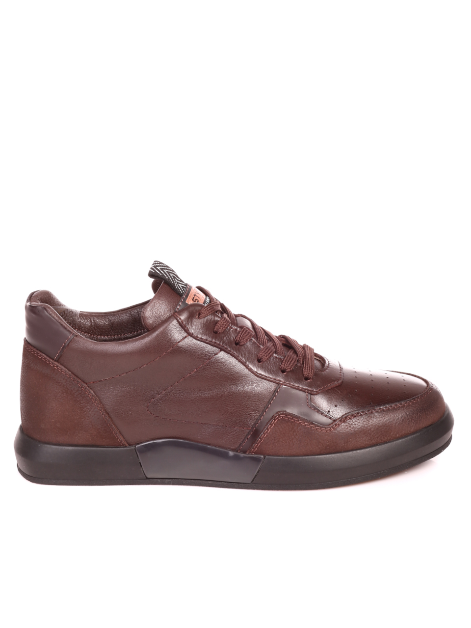 Ежедневни мъжки обувки от естествена кожа и естествен набук 7AT-21859 brown