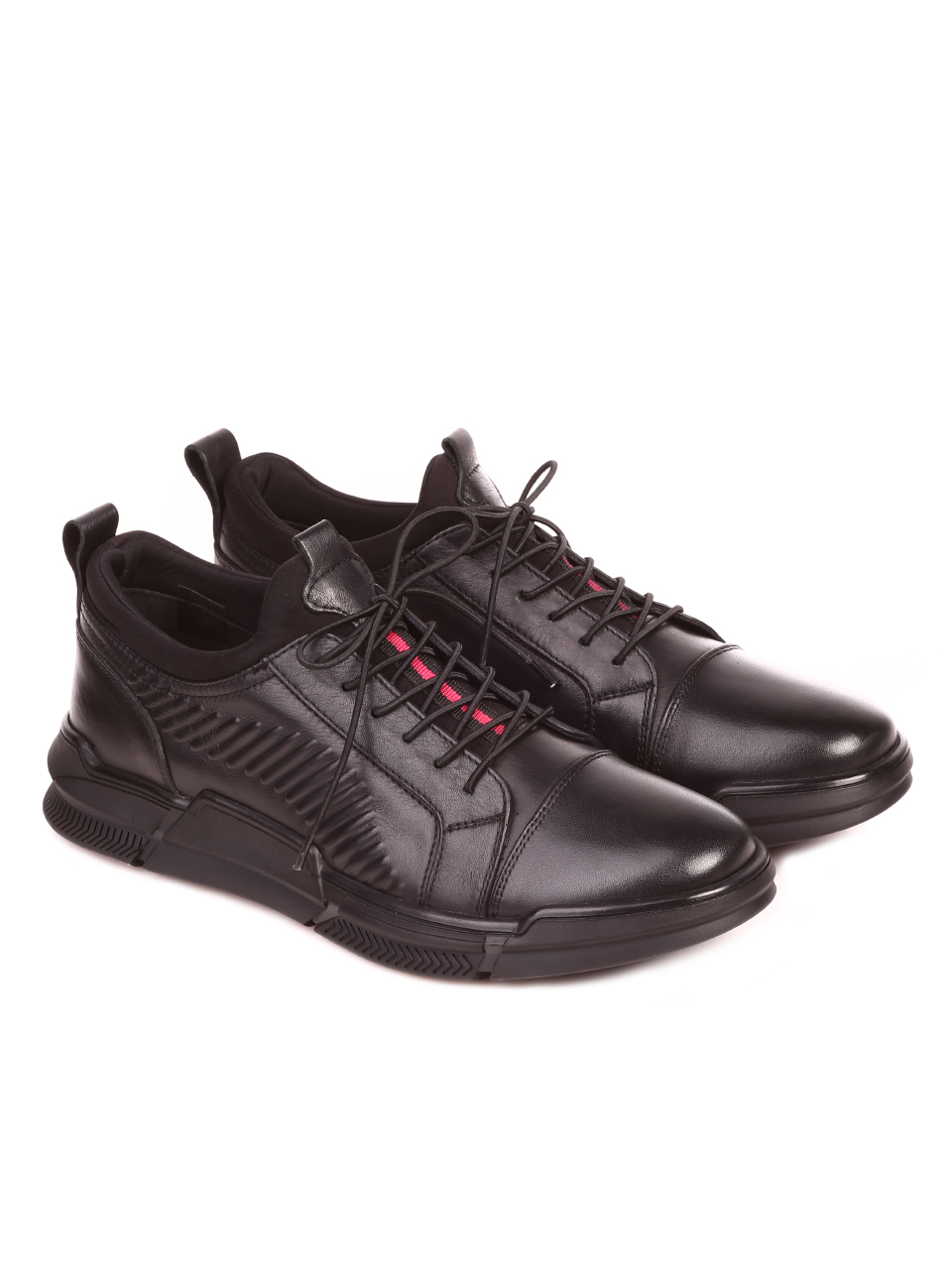 Ежедневни мъжки обувки от естествена кожа 7AT-21873 black