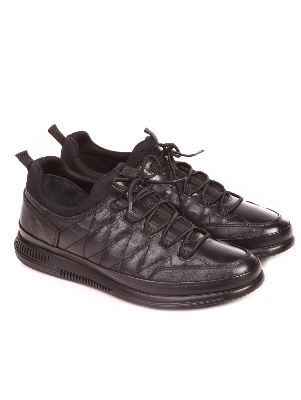 Ежедневни мъжки обувки от естествена кожа 7AT-21878 black