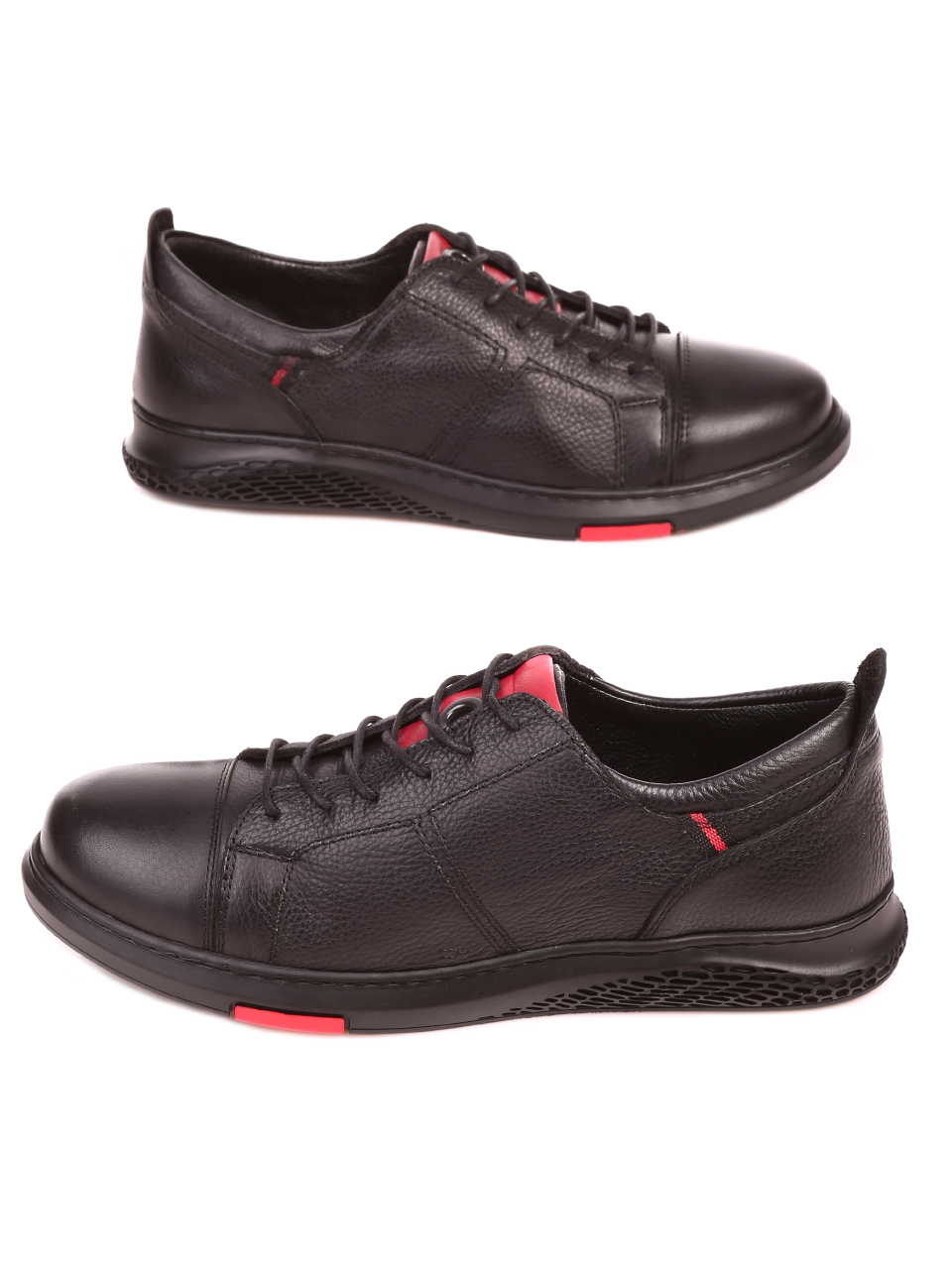 Ежедневни мъжки обувки от естествена кожа 7AT-21845 black