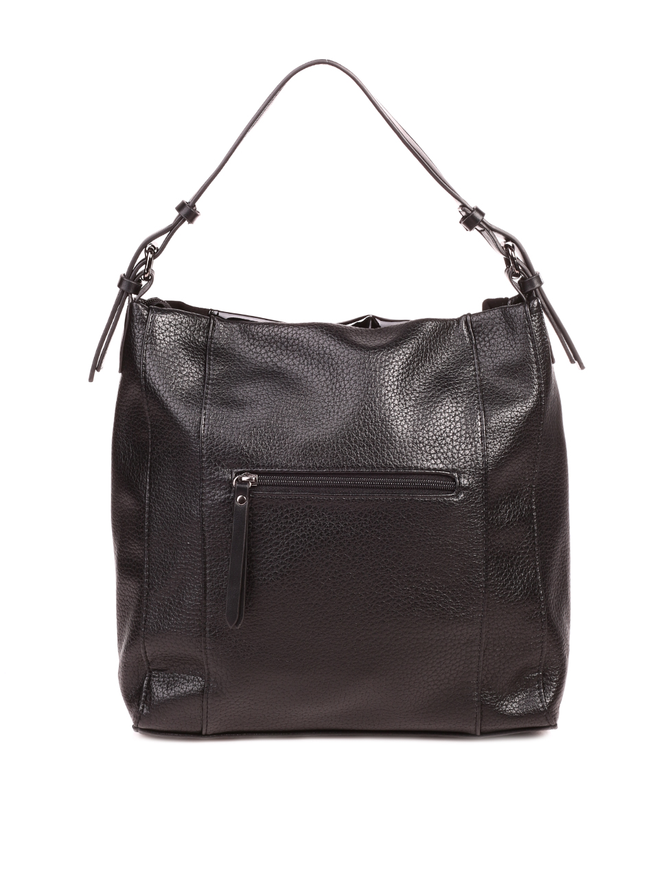 Ежедневна дамска чанта в черно 9Q-21651 black pu