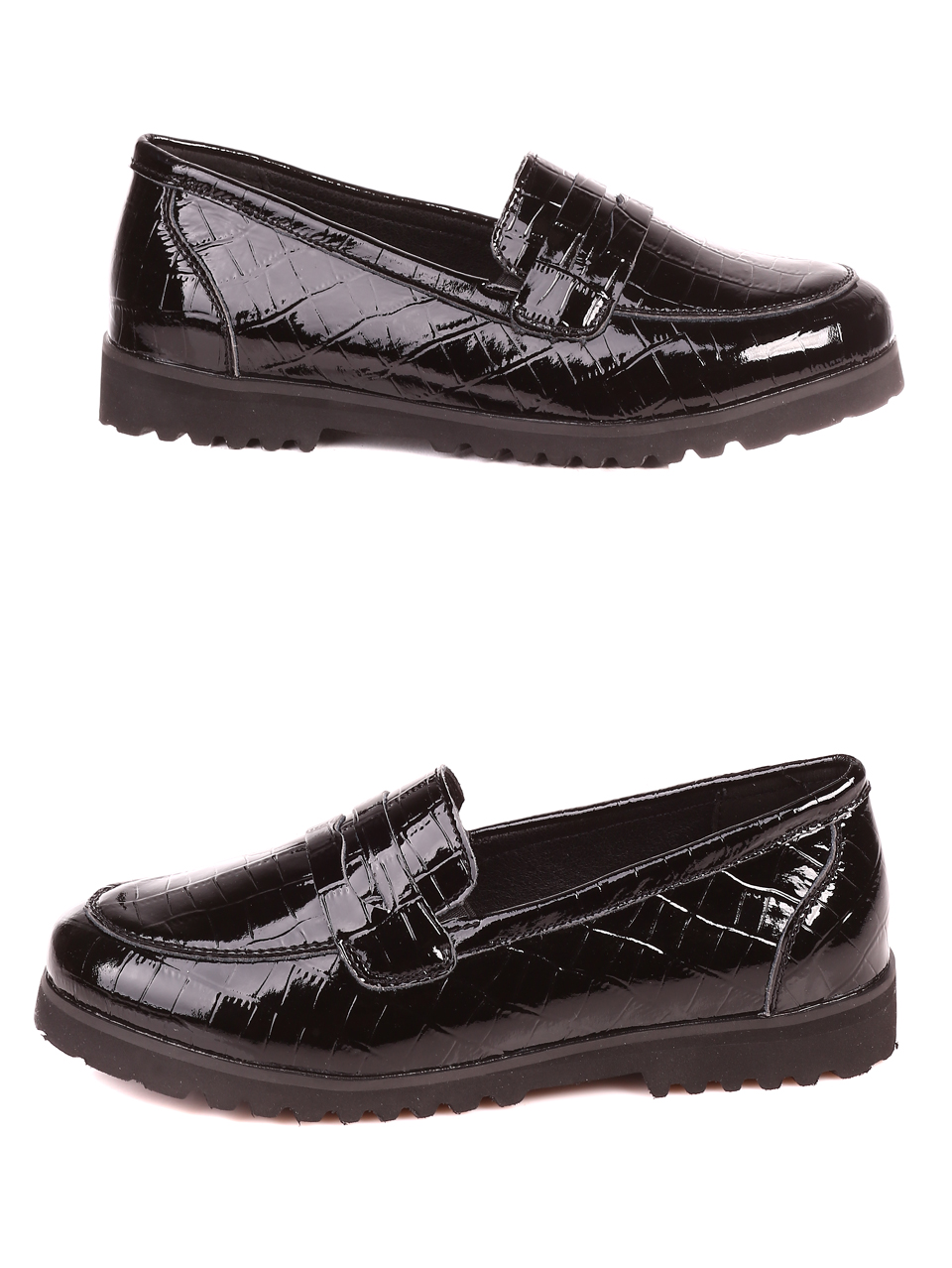 Дамаски лачени мкоасини в черно 3AF-21554 black patent