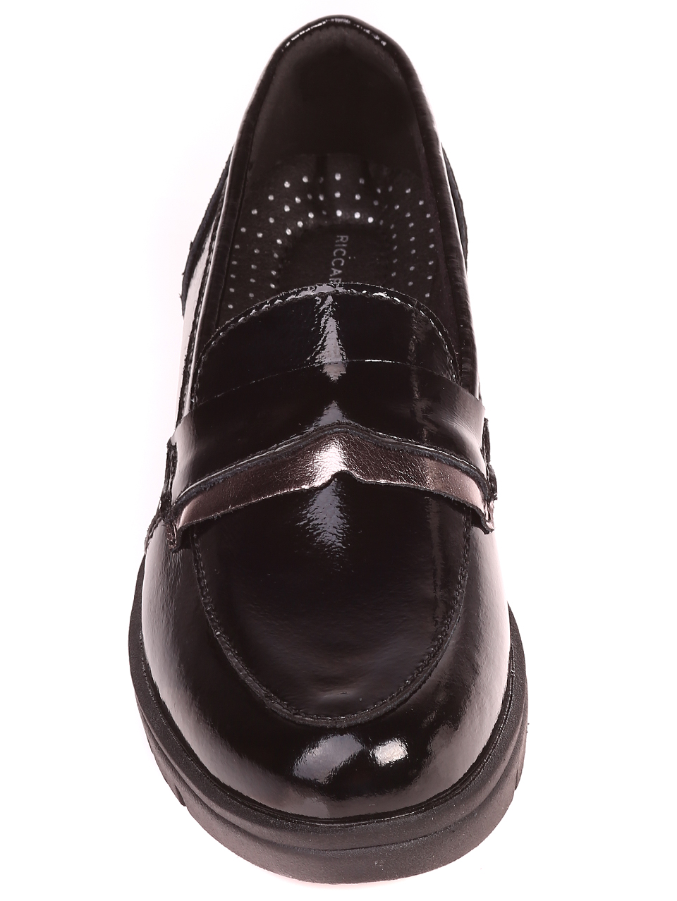 Дамски лачени мокасини в черно 3AF-21559 black 